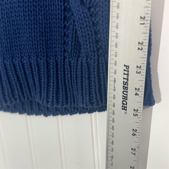 American Eagle Cable Knit Sweater Vest Top S Blue Cotton Short Sleeve Y2K 2009 - Picture 6 of 9